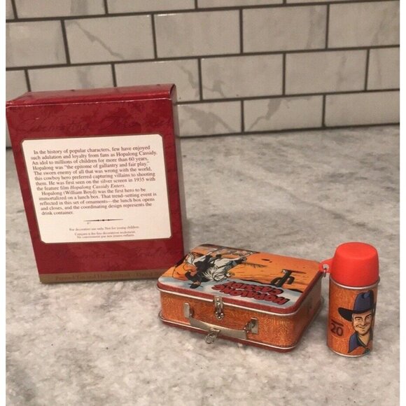 VTG Hallmark Keepsake Ornament Hopalong Cassidy Mini Lunch Box and Thermos 2000 - Picture 3 of 9